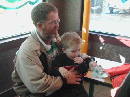 Uncle Jim and Colin at McDonalds