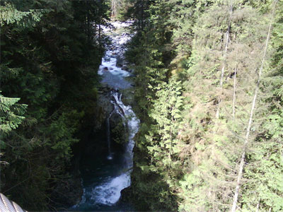 Lynn Canyon Falls seen from Suspension Bridge